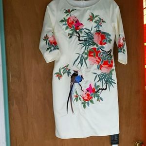 Zeraco Women's Floral Embroidered Dress Size L